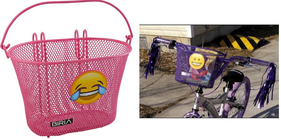 BIRIA Basket with Hooks Emoji Kids Bicycle Basket Reviews