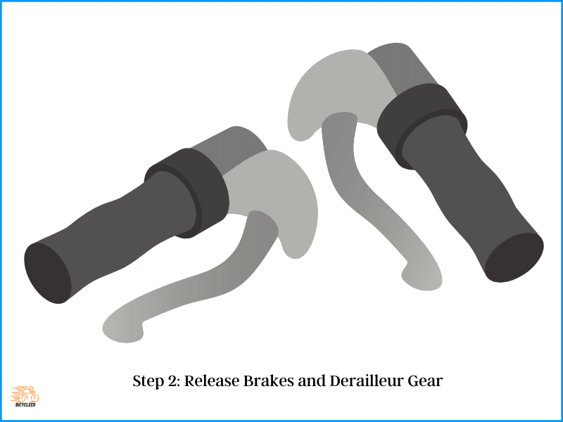 Step 2_ Release Brakes and Derailleur Gear
