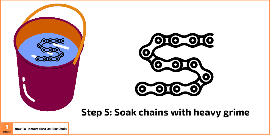 Step 5 Soak chains with heavy grime