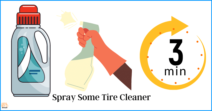 Spray some tire cleaner on the clothes