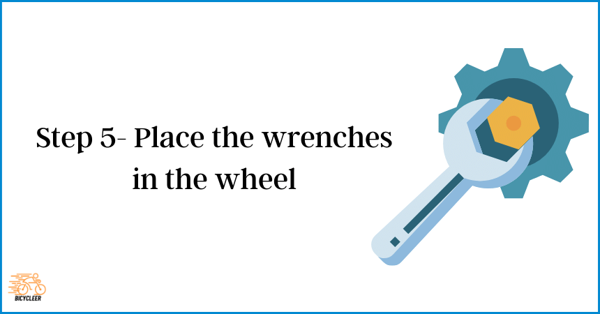 Step 5- Place the wrenches in the wheel_