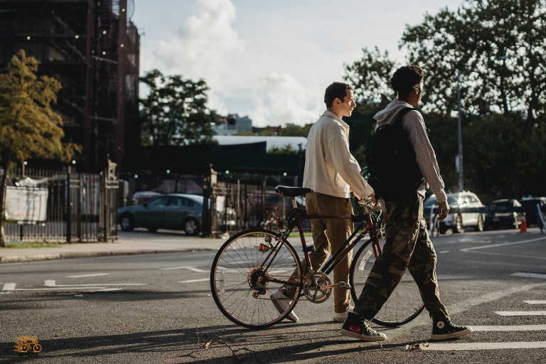 When should you walk your bike across a crosswalk